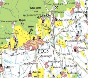 Map of Pécs